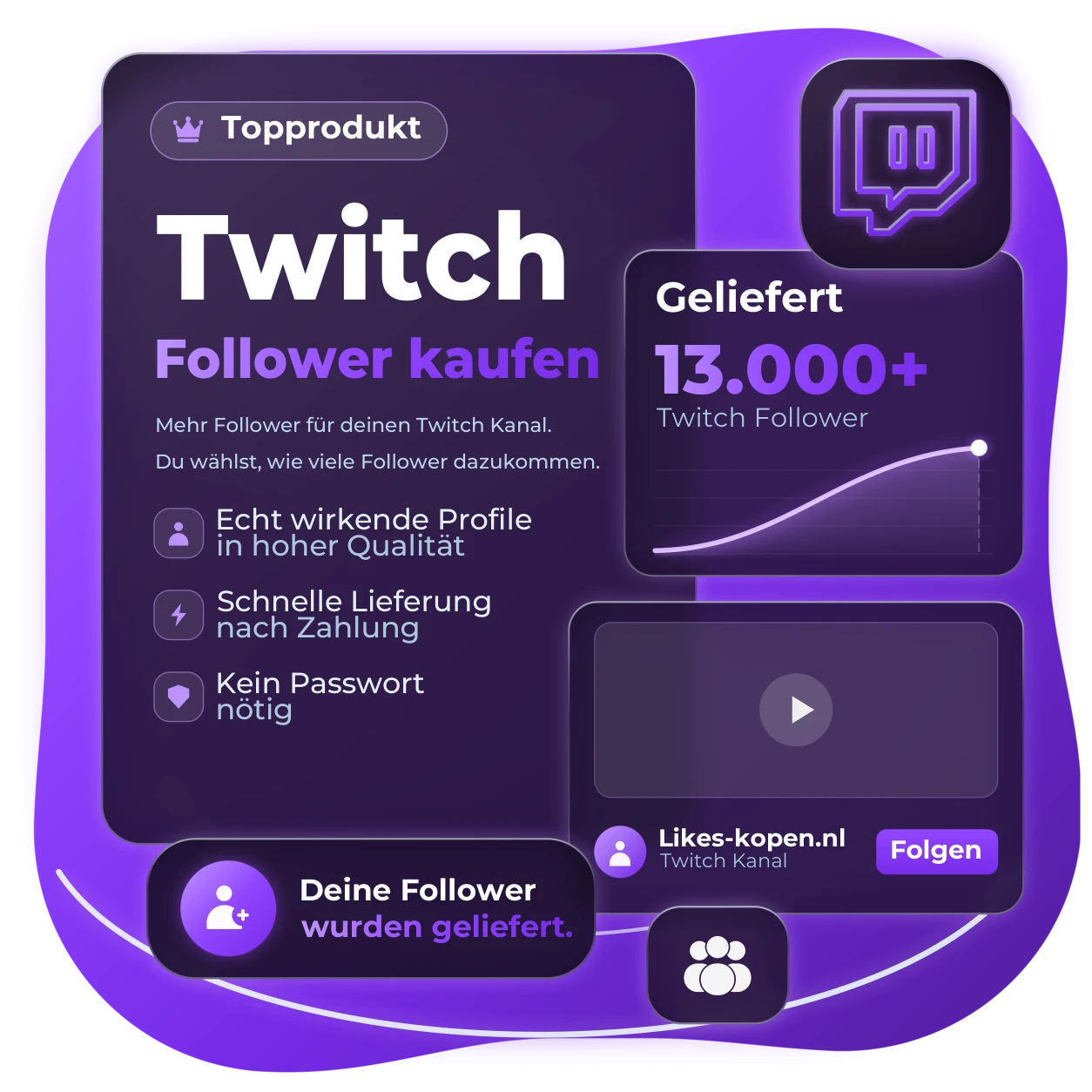 Twitch Follower Kaufen | Likes-kopen.nl