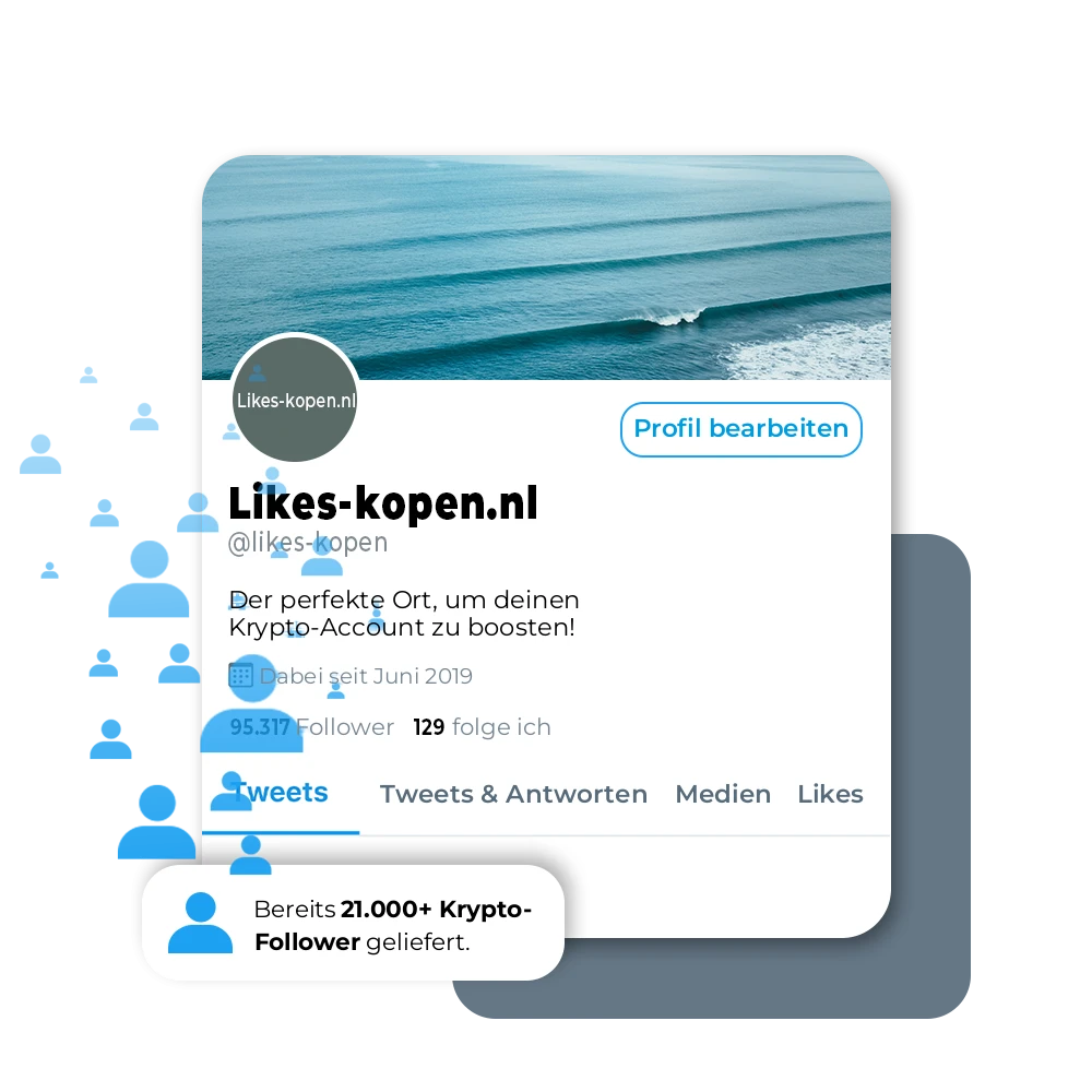 Krypto-Follower auf Twitter Kaufen | Likes-kopen.nl